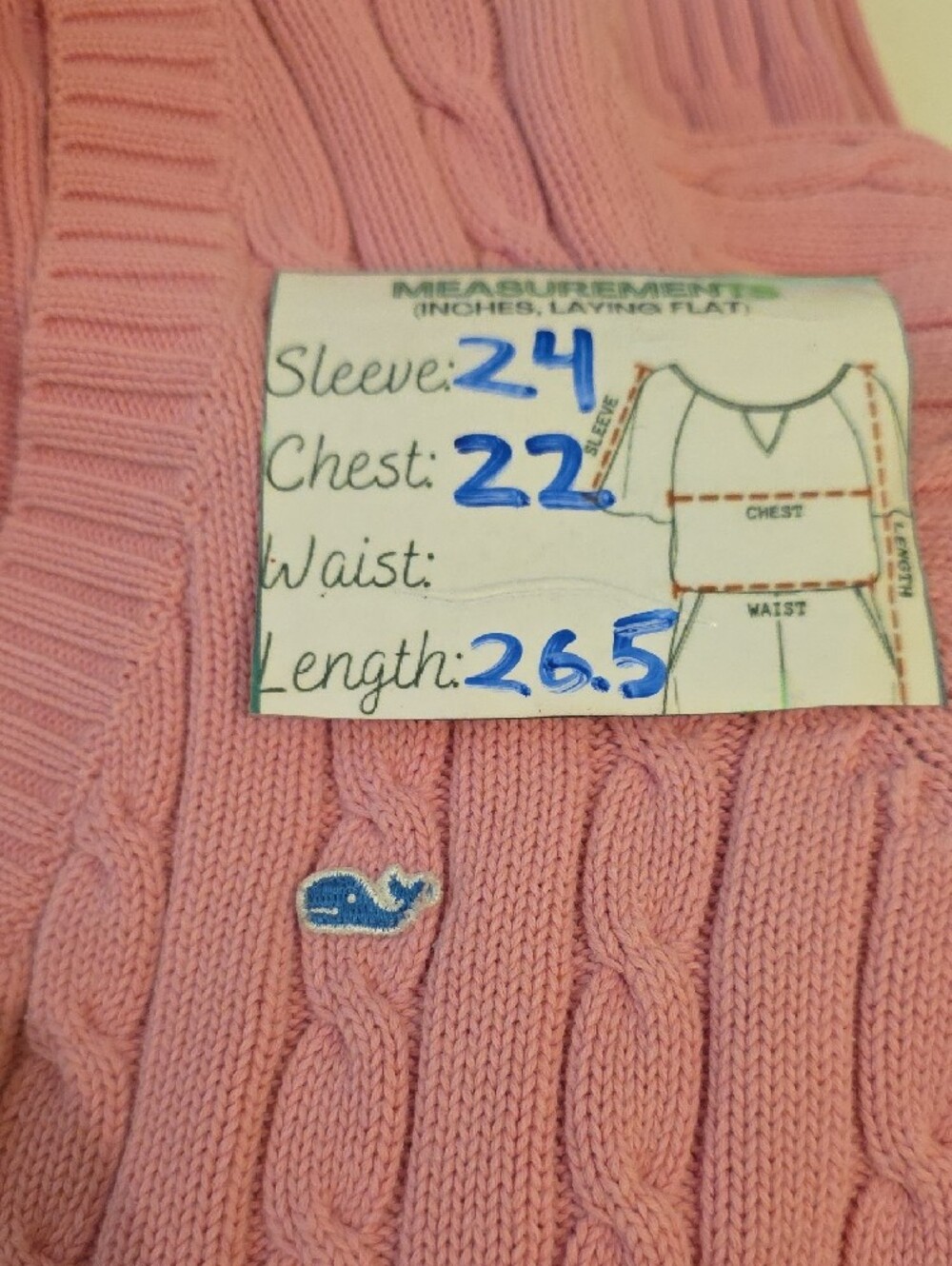 Vintage 90s Old Navy Pink 100% Cotton V-neck Sweater XXL Made in Hong Kong‎ Rare - Picture 11 of 14